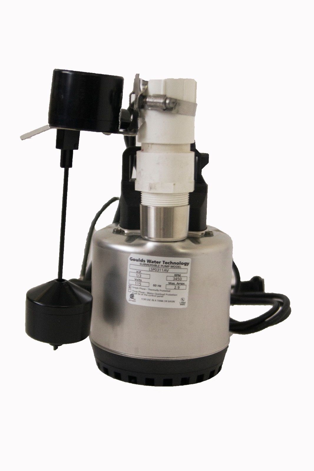 Goulds LSP0311ATF 1/3HP 115V- Submersible Sump Pump - Click Image to Close